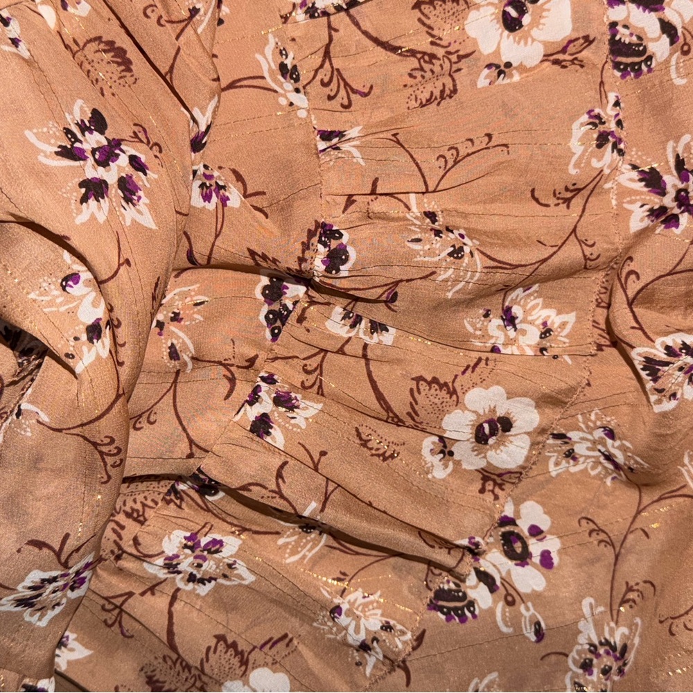 Ulla Johnson Silk floral-printed midi skirt ruffled asymmetrical hem shimmer - Picture 6 of 11
